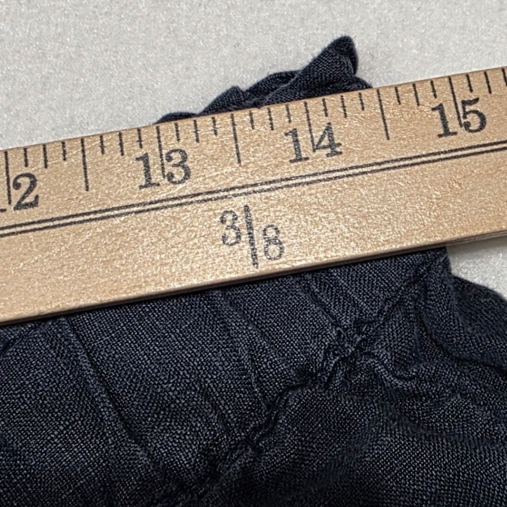 Faherty Linen Wide Leg Pants Womens Large Navy Blue Beach Summer WBS2334-FTM - Picture 7 of 10